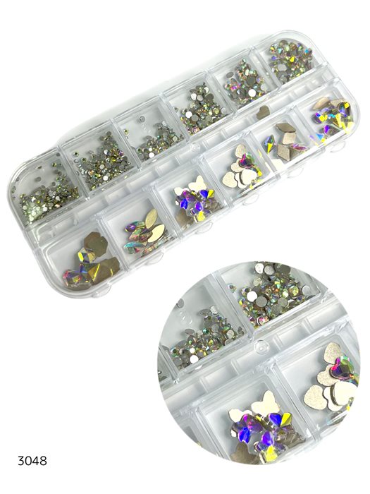 מארז אבני קישוט שקופות להדבקה