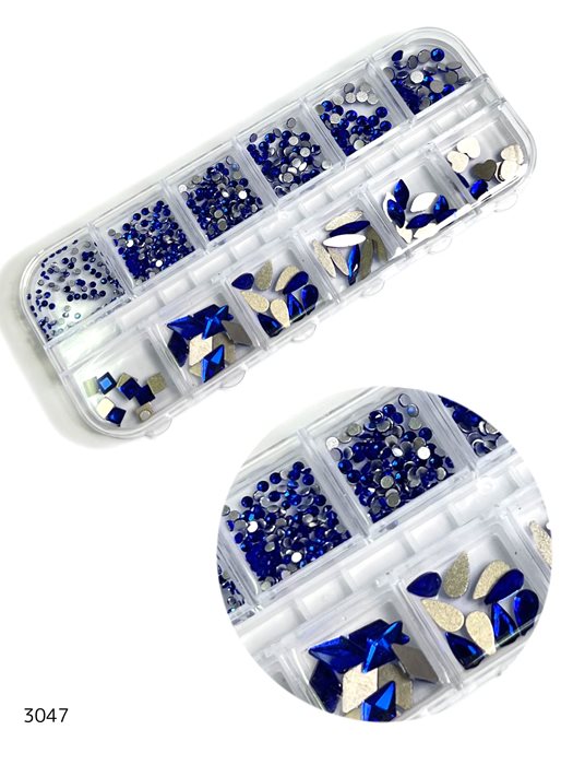 מארז אבני קישוט כחולות להדבקה