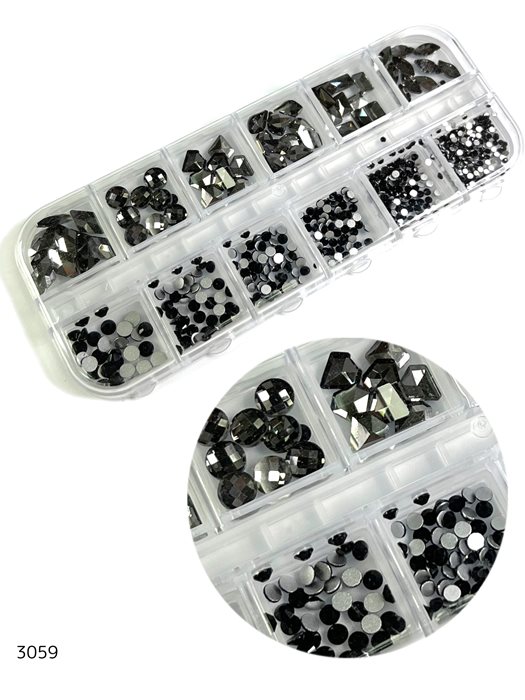 מארז אבני קישוט שחורות להדבקה