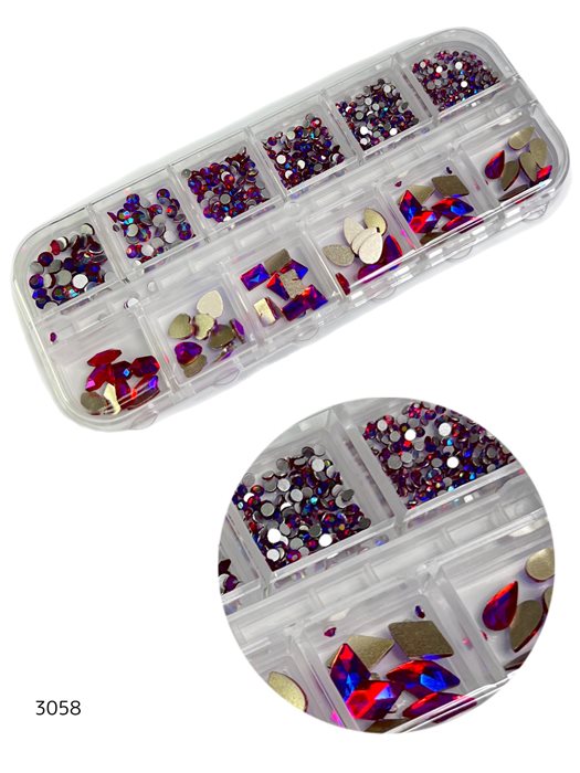 מארז אבני קישוט פוקסיה להדבקה