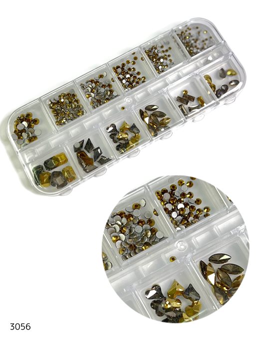 מארז אבני קישוט מוזהבות להדבקה