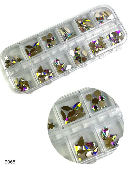 מארז אבני קישוט שקופות להדבקה