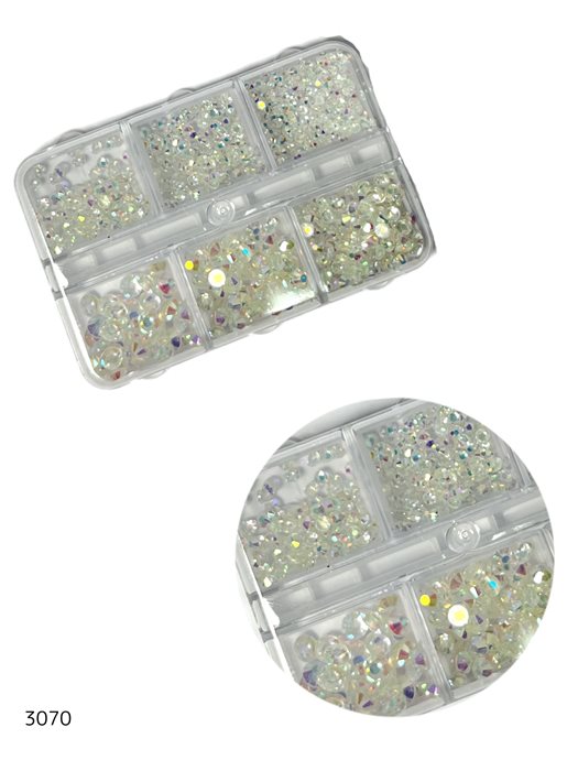 מארז אבני קישוט שקוף להדבקה