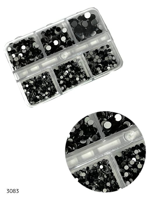 מארז אבני קישוט שחור להדבקה