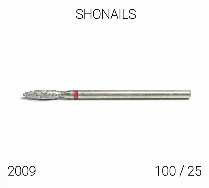 ראש מניקור להבה מעוגל 25 ארוך אדום- תוצרת רוסיה