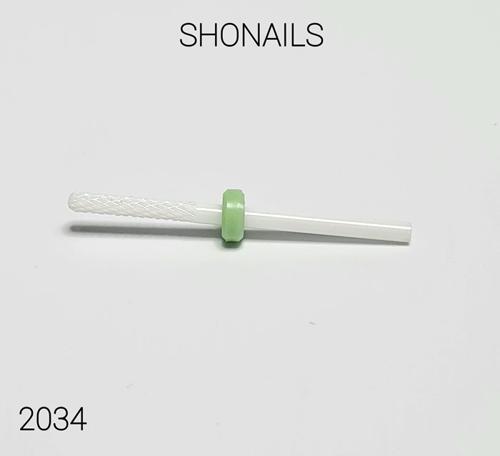 ראש שיוף מסמר מעוגל לפיניש וניקוי מתחת לציפורן- קרמי - גסות ירוק