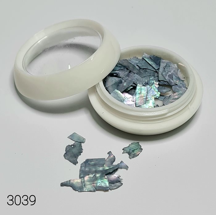 צדפי קישוט לציפורניים - אפור פנינה