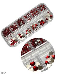 מארז אבני קישוט אדומות להדבקה