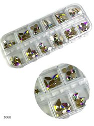 מארז אבני קישוט שקופות להדבקה