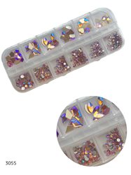 מארז אבני קישוט בצבע ורוד