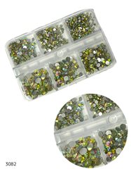 מארז אבני קישוט זהב שקוף להדבקה