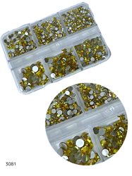 מארז אבני קישוט זהב צהוב להדבקה