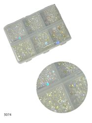 מארז אבני קישוט שקוף להדבקה