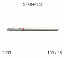 ראש מניקור להבה מעוגל 25 ארוך אדום- תוצרת רוסיה