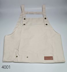 סינר עבודה כותנה לבן - מידה אחת