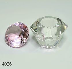 צנצנת קריסטל קטנה עם מכסה יהלום - לאחסון או לנוזל חיטוי